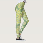 Handgetekende Mandala Boho Salie Groen Leggings (Rechts)