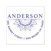 Handgetekende Mandala familienaam Rond retour adre Zelfinktende Stempel (Design)