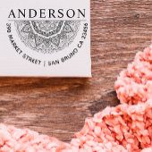 Handgetekende Mandala familienaam Rond retour adre Zelfinktende Stempel