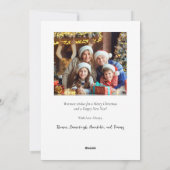Handgetekende maretak & strik Christmas Stof Groen Feestdagenkaart (Achterkant)