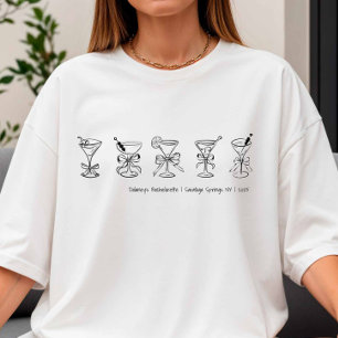 Handgetekende Martini Bachelorette Hoesje-Up of Sl T-shirt