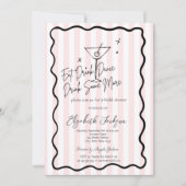 Handgetekende Martini Pink Stripes Vrijgezellenfee Kaart (Voorkant)