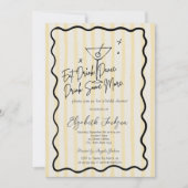 Handgetekende Martini Yellow Stripes Vrijgezellenf Kaart (Voorkant)