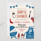 Handgetekende minimalistische BaByQ Boy Baby showe Kaart (Voorkant)