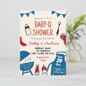 Handgetekende minimalistische BaByQ Boy Baby showe Kaart (Staand voorkant)