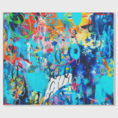 Handgetekende moderne multi-kleurenmedia kunst c cadeaupapier (Vlak)