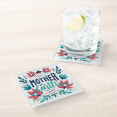 Handgetekende Moeder Aarde Dag Design-23184 Glazen Onderzetter (Schuin)