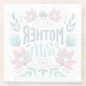 Handgetekende Moeder Aarde Dag Design-23184 Glazen Onderzetter (Achterkant)