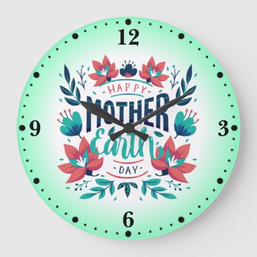 Handgetekende Moeder Aarde Dag Design-23184 Grote Klok (Voorkant)