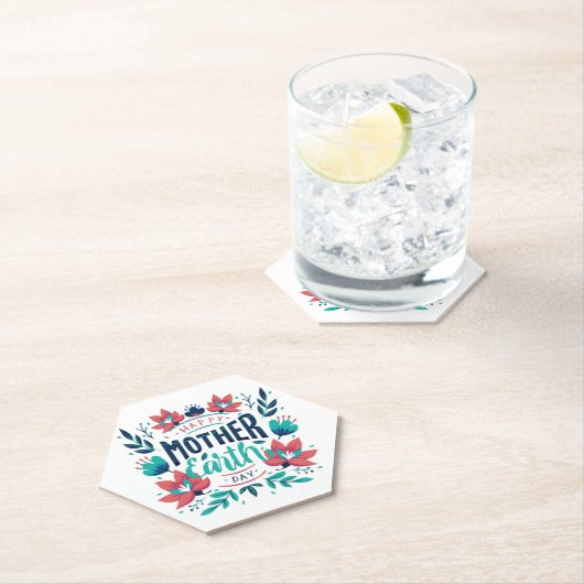 Handgetekende Moeder Aarde Dag Design-23184 Kartonnen Onderzetters (Insitu)