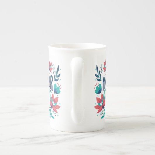 Handgetekende Moeder Aarde Dag Design-23184 Porselein Kop (Achterkant)