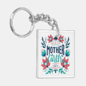Handgetekende Moeder Aarde Dag Design-23184 Sleutelhanger (Voorkant Links)