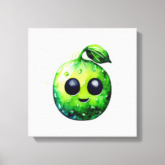 Handgetekende munt Emoji - Stretched Canvas Print