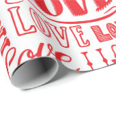 handgetekende naadloze achtergrond met liefdesdoed cadeaupapier (Rol Hoek)