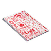 handgetekende naadloze achtergrond met liefdesdoed notitieboek (Rechterzijde)