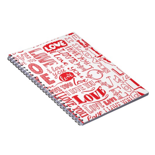 handgetekende naadloze achtergrond met liefdesdoed notitieboek (Rechterzijde)