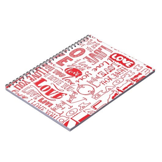 handgetekende naadloze achtergrond met liefdesdoed notitieboek (Linkerzijde)