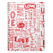 handgetekende naadloze achtergrond met liefdesdoed notitieboek (Voorkant)