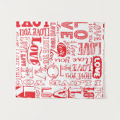 handgetekende naadloze achtergrond met liefdesdoed wandkleed (Voorkant (horizontaal))