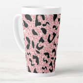 Handgetekende Naadloze waterverf luipaardprint Latte Mok (Linkerhoek)