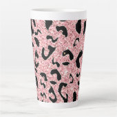 Handgetekende Naadloze waterverf luipaardprint Latte Mok (Voorkant)