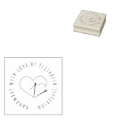 Handgetekende naaihart handgemaakt met liefde op m rubberstempel (Gestempeld)