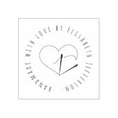 Handgetekende naaihart handgemaakt met liefde op m rubberstempel (Afrduk)