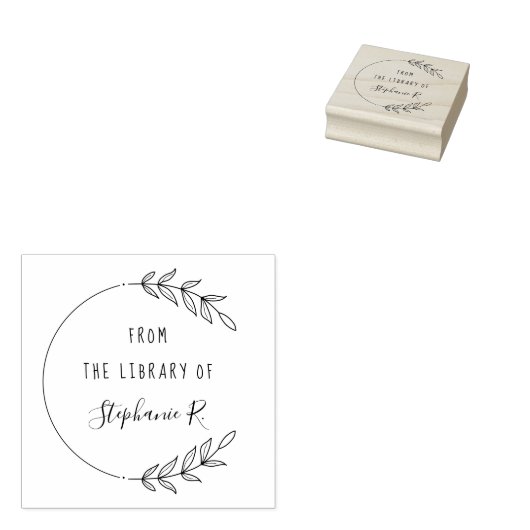 Handgetekende naam van Elegant Library Books Rubberstempel (Gestempeld)