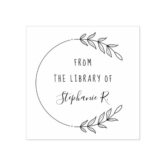 Handgetekende naam van Elegant Library Books Rubberstempel (Afrduk)