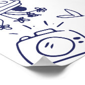 Handgetekende Navy Blue Vrijgezellenfeest Welkomst Poster (Hoek)