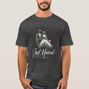 Handgetekende, net getrouwd Mannen T-shirt