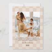 Handgetekende neutrale boogframe geruite foto feestdagenkaart (Achterkant)