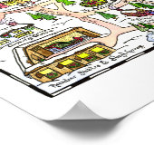 Handgetekende Noordpoolkaart Poster (Hoek)