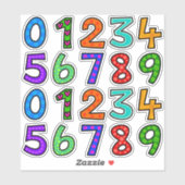 Handgetekende nummers sticker (Vel)