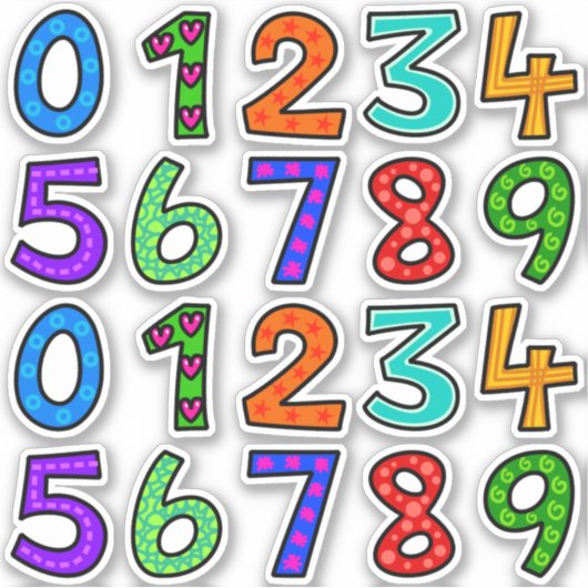 Handgetekende nummers sticker (Voorkant)