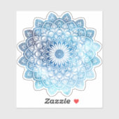 handgetekende oceaanblauw mandala sticker (Vel)