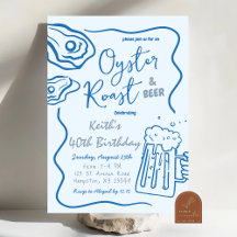 Handgetekende Oesterbranding en Bier Volwassen Ver