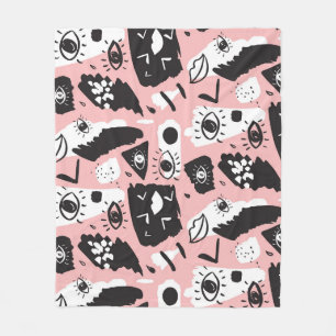 Handgetekende ogen: trendy patroon fleece deken