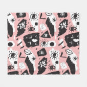 Handgetekende ogen: trendy patroon fleece deken (Voorkant (Horizontaal))