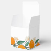 Handgetekende Oranje Botanische Abstracte Bruidsdo Bedankdoosjes (Geopend)