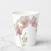 handgetekende orchidee papieren bekers (Achterkant)