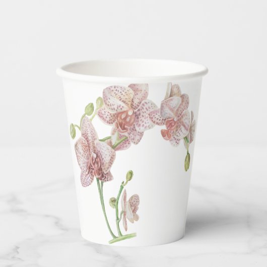 handgetekende orchidee papieren bekers (Voorkant)