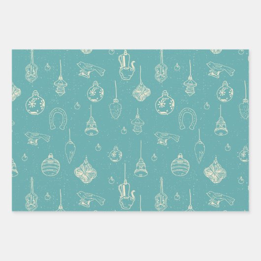  handgetekende Ornamenten Inpakpapier Vel (Voorkant 2)