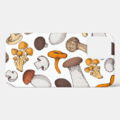 Handgetekende paddenstoelen: voedselachtergrond. Case-Mate iPhone case (Achterkant (horizontaal))
