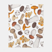 Handgetekende paddenstoelen: voedselachtergrond. fleece deken (Voorkant)