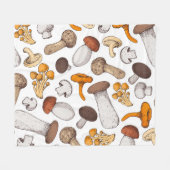Handgetekende paddenstoelen: voedselachtergrond. fleece deken (Voorkant (Horizontaal))