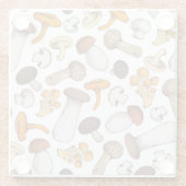 Handgetekende paddenstoelen: voedselachtergrond. glazen onderzetter (Achterkant)