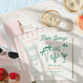 Handgetekende Palm Springs roze vrijgezellenweeken Kaart