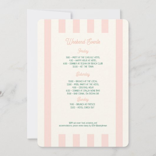 Handgetekende Palm Springs roze vrijgezellenweeken Kaart (Achterkant)