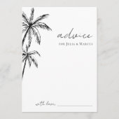 Handgetekende Palmbomen Bestemming Trouwdag Advieskaart (Voorkant)
